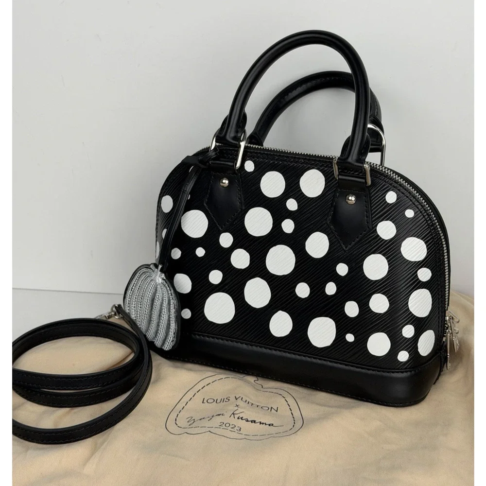 Louis Vuitton x Yayoi Kusama Alma BB Handbag in Black Epi Leather NFC B9 - Picture 16 of 16